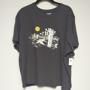NWT Old Navy Gray Short Sleeve Tee with Minimalist Graphic